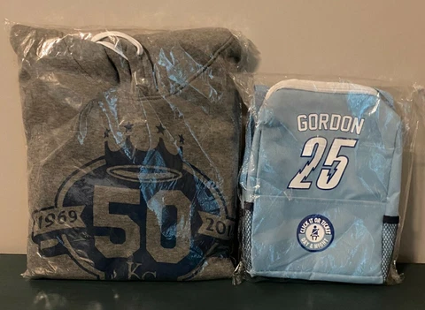 Kansas City Royals 50th Anniversary Hoodie & Alex Gordon Cooler Backpack Cover