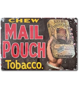 Bolsa de correo letrero de tabaco de aspecto vintage BOLSA DE CORREO masticar metal granero TOBACCO - Imagen 1 de 5