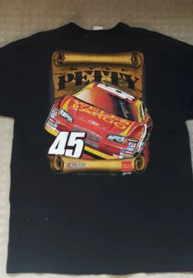 Camiseta para hombre negra XL vintage Kyle Petty #45 Wells Fargo Racing Foto 1 de 3