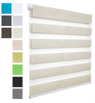 Doppelrollo Klemmfix ohne Bohren Fenster Tür Klemmrollo Seitenzugrollo #1530 - Bild 1 von 4