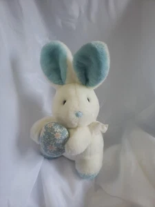 Love Land 1985 Windsor Toy Plush 8" Easter Bunny Rabbit blue egg ears Stuffed - Picture 1 of 10