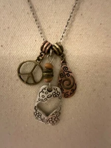 Lia Sophia Silver Tone Day Dream Pendant & Charms Necklace - Picture 1 of 4