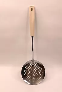 Vintage Ekco 13" Skimmer Nylon Beige Handle Kitchen Utensil Kitchenware - Picture 1 of 6