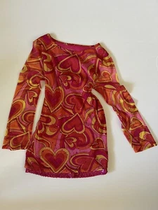 Girls Justice Groovy 70’s Style Dress with Hearts Size 12 Lined Sequin Bright - Picture 1 of 11