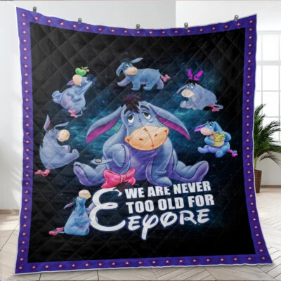MEPERUS We Are Never Too Old For Eeyore Quilt, Winnie The Pooh Quilt Blanket