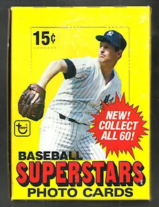 1980 TOPPS BASEBALL SUPERSTAR 5X7 PHOTO CARDS BOX 48 PICTURES/ BOX FROM NEW CASE - Picture 1 of 3