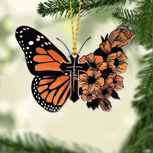 Faith Butterfly God Jesus Cross Christian Lover Hanging Ornament decor - Picture 1 of 5
