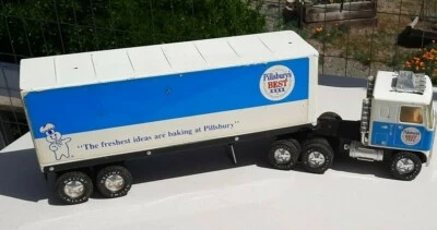 Vintage 1970s    Pillsbury's Best    Pressed Steel Semi Trailer  Large   - Image 1 of 4