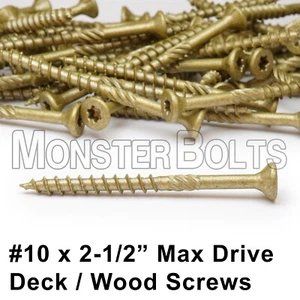 #10 Max Drive 6-Lobe Outdoor Wood Decking / Fencing Screws SKT Coating ACQ - Picture 1 of 18