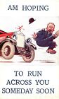 Vintage Postcard Man Hops Hoping To Run Across Someday Soon Comic Card
