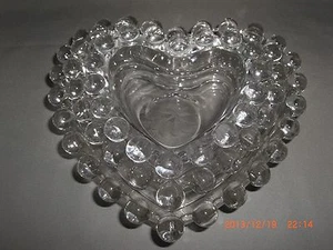 3 Piece Set Imperial Glass Candlewick Hughes Cornflower Cut Heart Nut Dishes - Picture 1 of 2