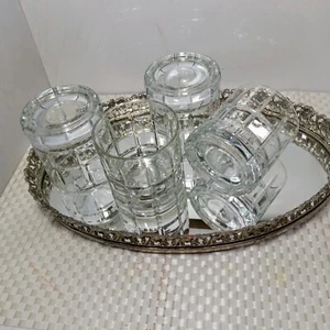 VINTAGE Anchor Hocking Whiskey Glasses 10 oz. TARTAN BEAUTIFUL GLASS 4 PC SET - Picture 1 of 9