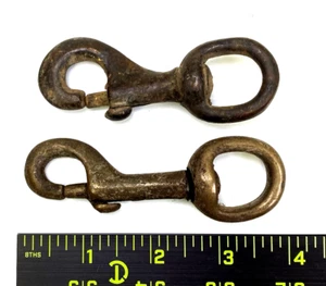 Vintage Brass Trigger Snap Swivel Hook Sailing Rigging Marine Farm 3 1/2",3 3/4" - Picture 1 of 19