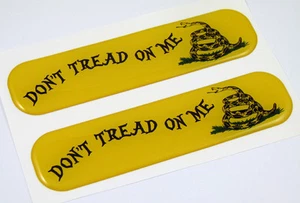 Don't Tread on Me Flag Domed Decal Emblem Flexible Sticker 5" Set of 2 Gadsden - Imagen 1 de 2