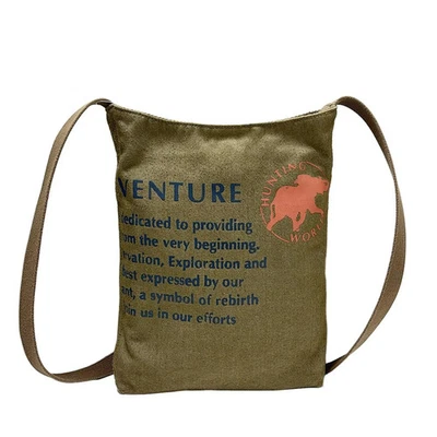 Auténtico HUNTING WORLD - Bolso de Hombro Caqui Marrón Multi Lona Nylon Foto 1 de 4