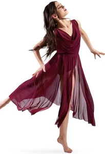 Dance Costume Balera D10454 Large Child Burgundy Lyrical Contemporary - Picture 1 of 3