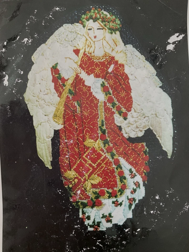 Joan Thomasson Carmesí Treetop Angel Needlepoint Stitch Guide 1996 SIN Lienzo Foto 1 de 4