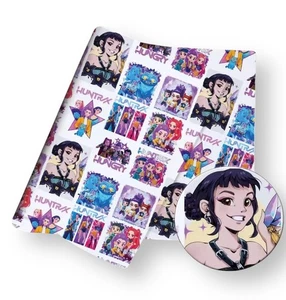 White Patch Demon Band Kpop Slayer Hunters 100% Cotton Fabric Polyester 50x145CM - Picture 1 of 1