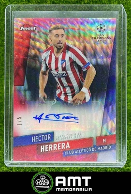 2019-20 Topps Finest UEFA Champions League Hector Herrera Auto Red Wave 1/5 - Image 1 of 3