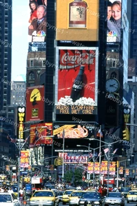 Times Square New York City Coca Cola Werbung Taxi Vintage Original 35mm Foto Dia - Bild 1 von 1