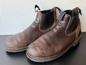 Mens Sz 10 DANNER BOOTS Dark Brown Chelsea Pull on Leather - Picture 1 of 9