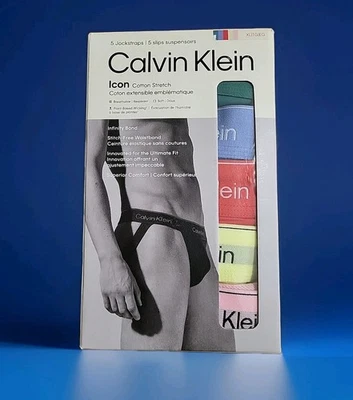 Paquete de 5 correas deportivas XL Calvin Klein Pride algodón elástico para hombre NB4228 NUEVO Icon Foto 1 de 4