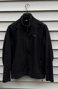Outdoor Research Softshell Jacket Mens Large Black Full Zip Wind Water Resistant - Picture 1 of 6