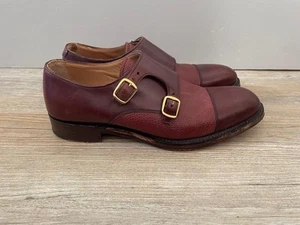 Joseph Cheaney Marrón Oscuro Rojo Grano Cuero Monje Hebilla Zapatos Para Hombre Reino Unido 6.5 En muy buena condición - Imagen 1 de 9
