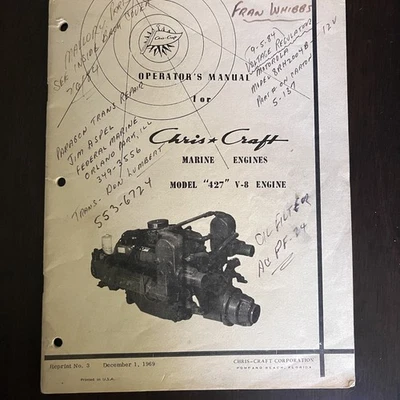 Chris Craft 427 Marine Engine Operator's Manual Original - Image 1 of 4