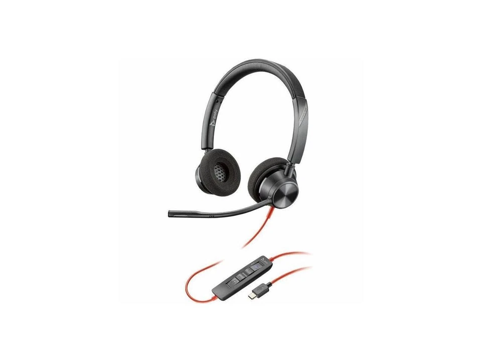 Poly Blackwire 3320 Stereo Microsoft Teams Certified USB-C Headset + USB-C/A - Image 1 of 4