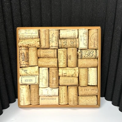 Wine Cork Board Corkboard 8 "X 8" Frame Wall Art Memo Office Organizer - Image 1 of 4