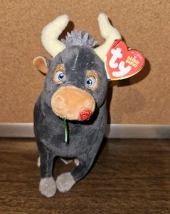 Ty Beanie Ferdinand the Bull New 6" 15cm Rare Ferdinand Movie Plush w/ Rose - Picture 1 of 3