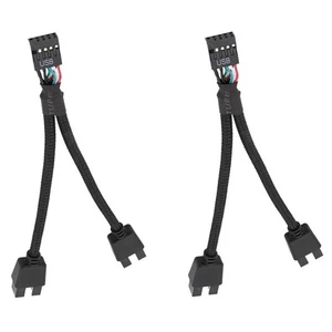 Lot de 2 cartes mères pour ordinateur, USB 2.0, 9 broches vers double 9 broches, rallongeu8470 - Photo 1/8
