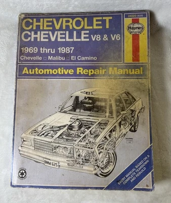 Manual de reparación Haynes 625 Chevrolet Chevelle Malibu El Camino 1969-1987 Chevy  Foto 1 de 3