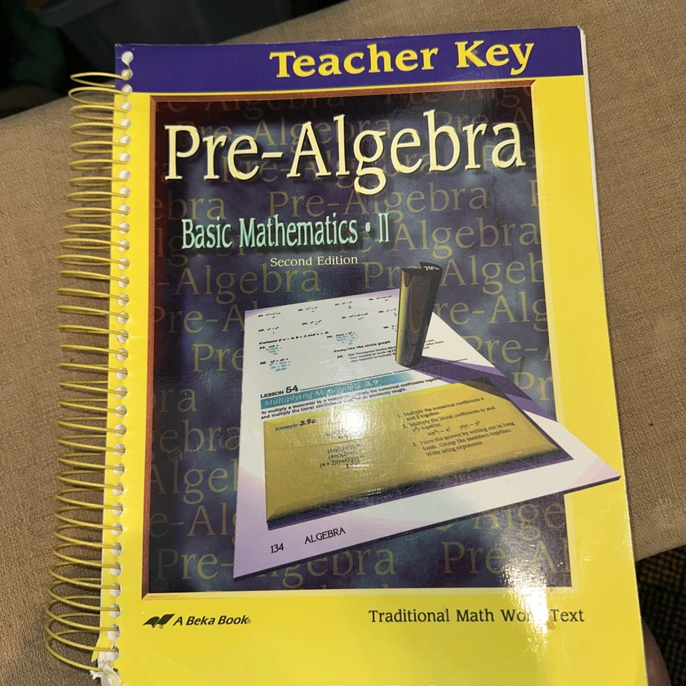 Abeka Pre-Algebra Teacher Key (second edition 1996) - Image 1 of 1