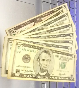 2003A VINTAGE / OLD $5 Dollar Bills All are FEDERAL RESERVE NOTES - Picture 1 of 1