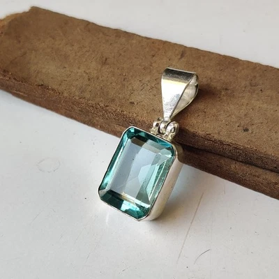 Wonderful Aquamarine Pendant 925 Sterling Silver Handmade Gift Pendant PG8617 - Image 1 of 4