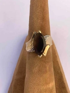 Vintage VIP 10K Gelbgold mit Rauchtopas Einsatz Ringgröße 4,5 - 3,7 Gramm - Bild 1 von 9