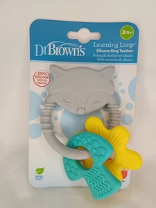Dr. Brown's Teething Ring 3m+ Fox Toy Learning Loop Silicone Teether BPA Free - Picture 1 of 4