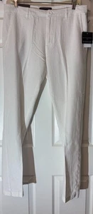Saks Fifth Avenue Men’s 32 X 32 White Linen & Viscose Button & Zip Pant NWT - Picture 1 of 7