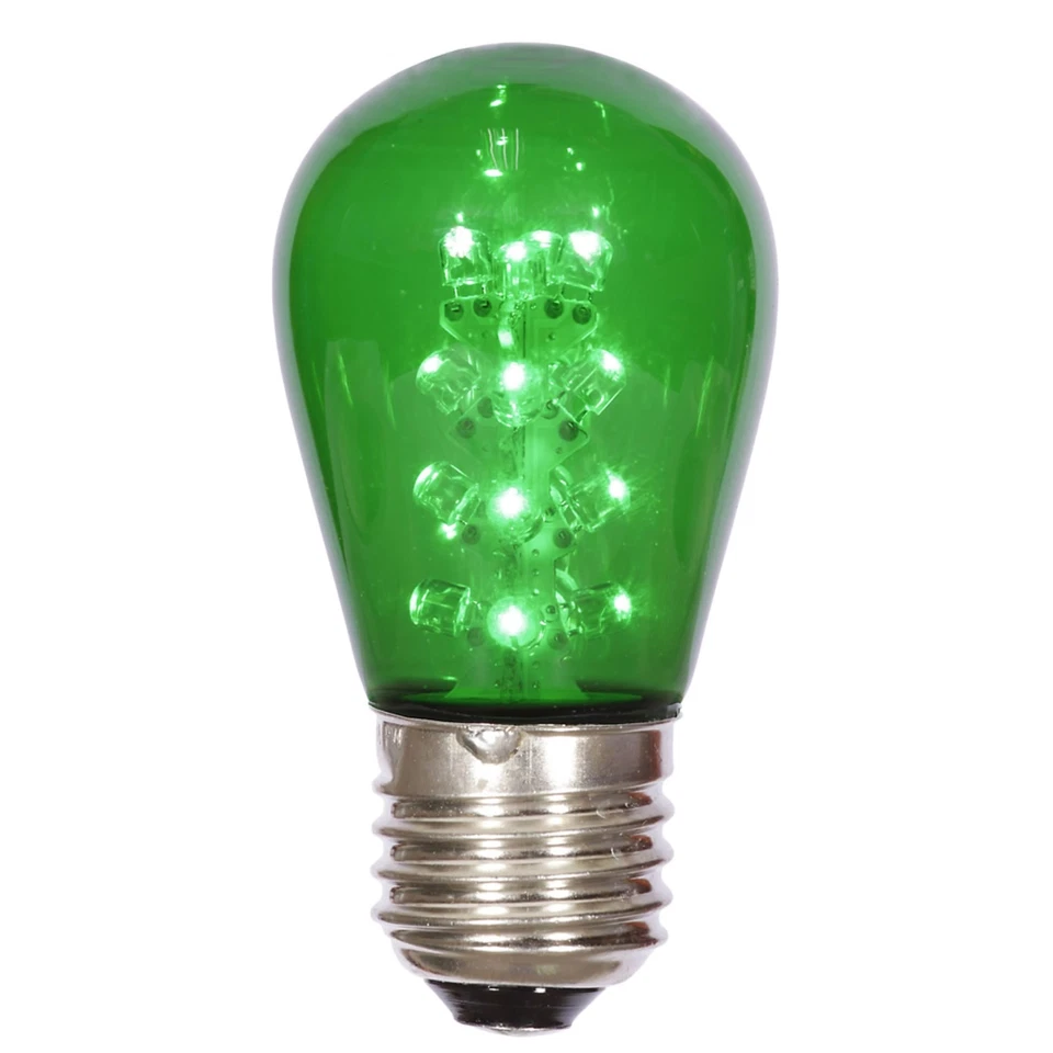 S14 LED Green Transp Bulb E26 Base 5/pk - Image 1 of 1