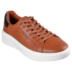 Mens Skechers Court Break - Suit Sneaker Cognac Shoes - Picture 1 of 5