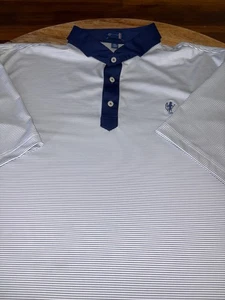 Stitch Performance Polo Shirt Men's 2XL Blue Striped Golf - Picture 1 of 6