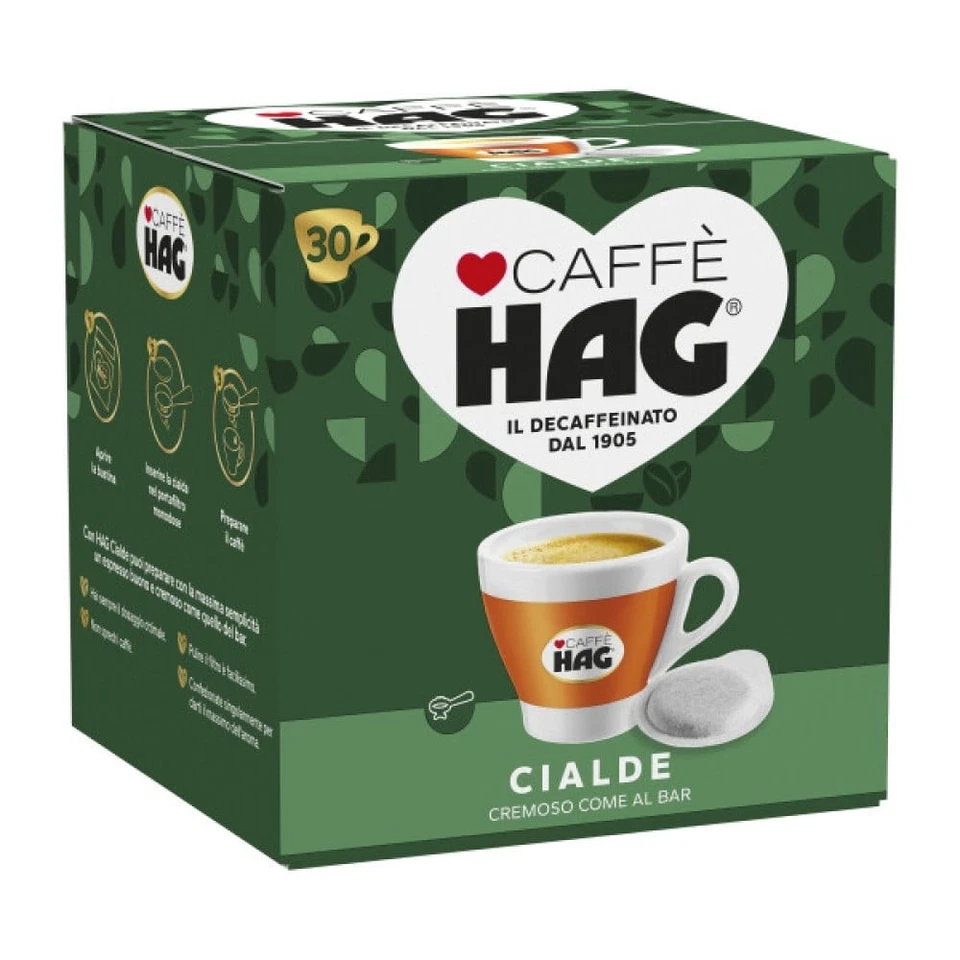 30/60/90/150/180/210/240/270/300 Cialde Carta Ese 44 mm Caffè HAG Decaffeinato