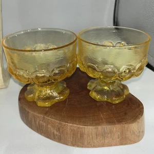 2 Vintage TIFFIN FRANCISCAN MADEIRA Cornsilk Yellow Champagne Sherbet Goblets - Picture 1 of 6