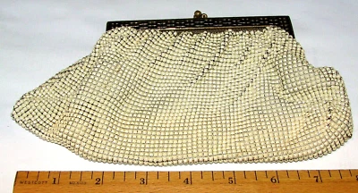 Vintage Whiting and Davis Co. Крем сетки застежки сумочки #2936 - Изображение 1 из 4