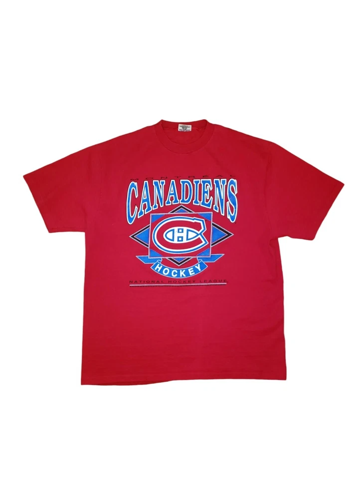 Vintage 1993 Montreal Canadiens NHL Waves Shirt Large - Image 1 of 1