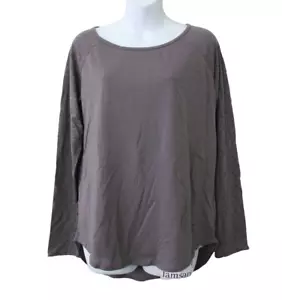 Camisa prAna Gris Moonrock Manga Larga Taren Dobladillo Alto Bajo Algodón Orgánico Talla M - Imagen 1 de 9