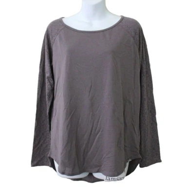 prAna Grey Moonrock Long Sleeve Taren Hi Low Hem Organic Cotton Shirt Size M - Image 1 of 4