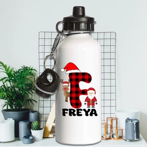 Personalised Custom Your Name Santa Claus Christmas Water Bottle Family Gifts - Picture 1 of 5